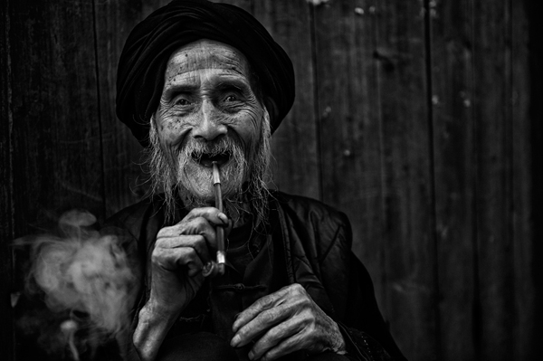 Old man wonderful smile