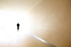 disappearing into the light