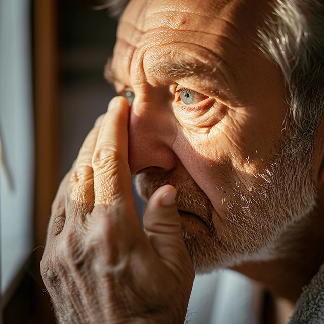 Worried old man
