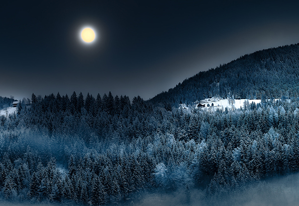 Moon over the mountains
