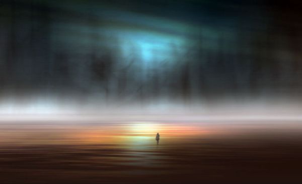 walking alone in a dreamlandscape